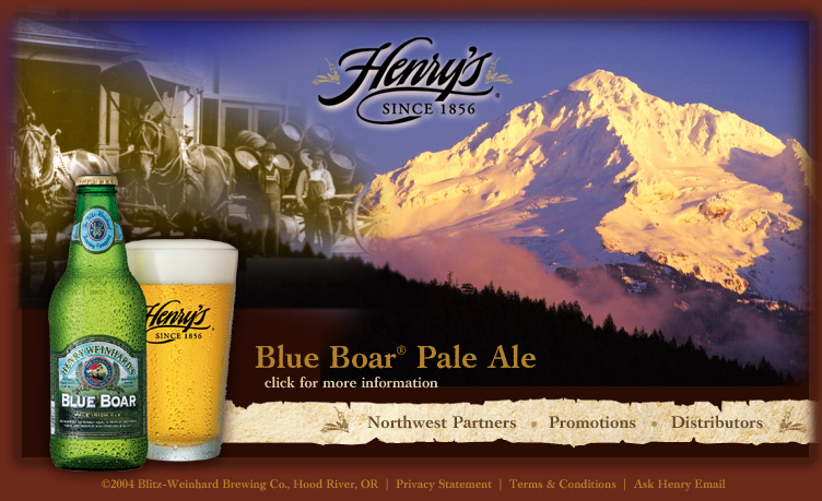 Henry Weinhard Brewing Co., Hood River, Oregon | Comp layout for website redesign